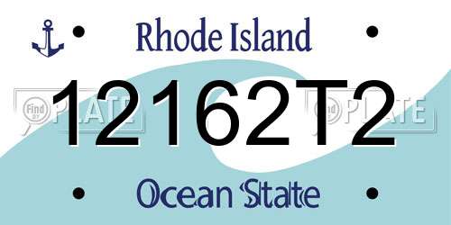 12162T2 Rhode Island License Plate