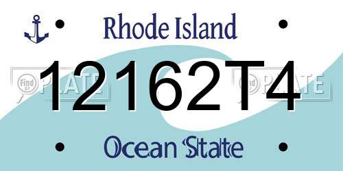 12162T4 Rhode Island License Plate
