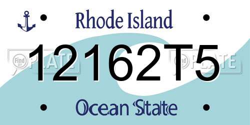 12162T5 Rhode Island License Plate