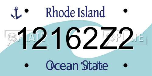 12162Z2 Rhode Island License Plate