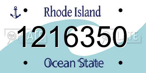 1216350 Rhode Island License Plate