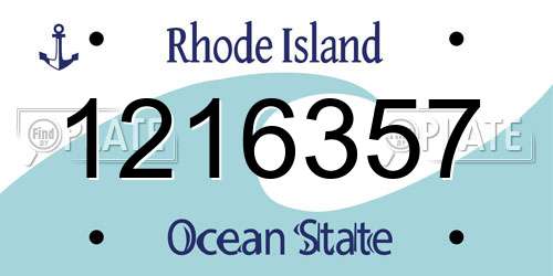 1216357 Rhode Island License Plate