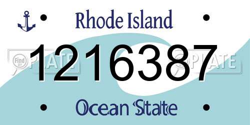 1216387 Rhode Island License Plate