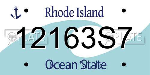 12163S7 Rhode Island License Plate