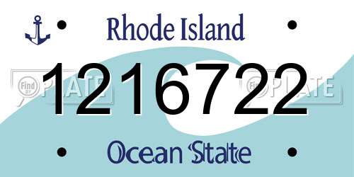 1216722 Rhode Island License Plate