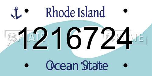 1216724 Rhode Island License Plate