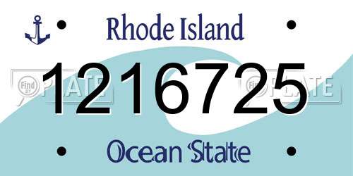 1216725 Rhode Island License Plate