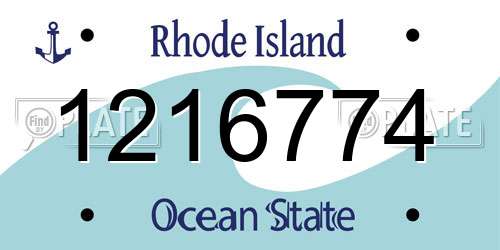 1216774 Rhode Island License Plate
