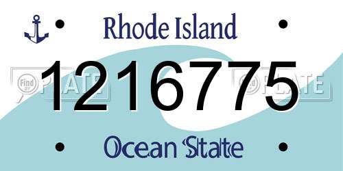 1216775 Rhode Island License Plate