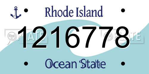 1216778 Rhode Island License Plate
