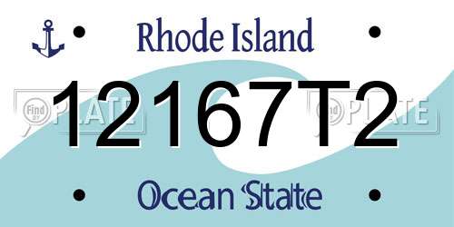 12167T2 Rhode Island License Plate