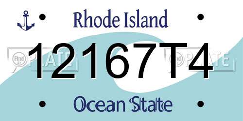 12167T4 Rhode Island License Plate