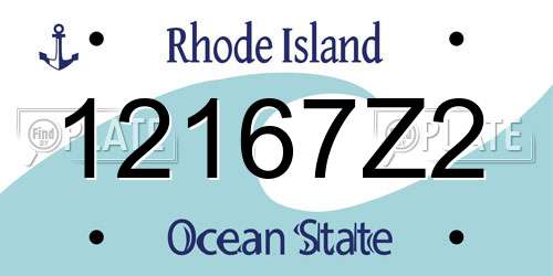 12167Z2 Rhode Island License Plate