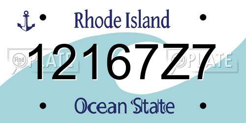 12167Z7 Rhode Island License Plate