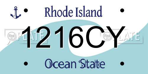 1216CY Rhode Island License Plate
