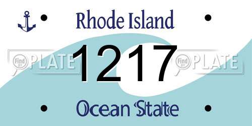 1217 Rhode Island License Plate
