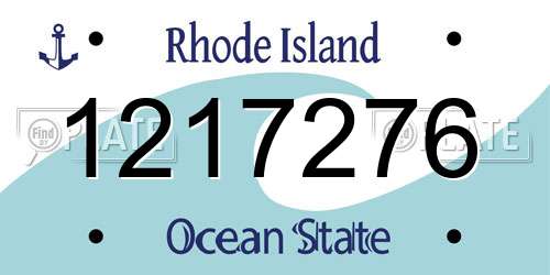 1217276 Rhode Island License Plate