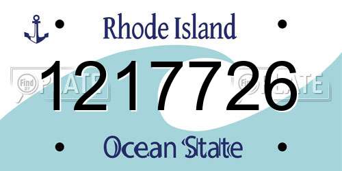 1217726 Rhode Island License Plate