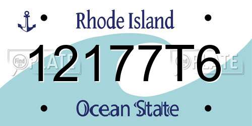 12177T6 Rhode Island License Plate