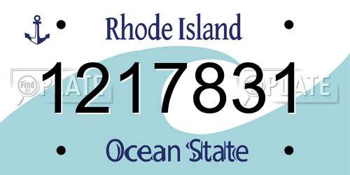 1217831 Rhode Island License Plate