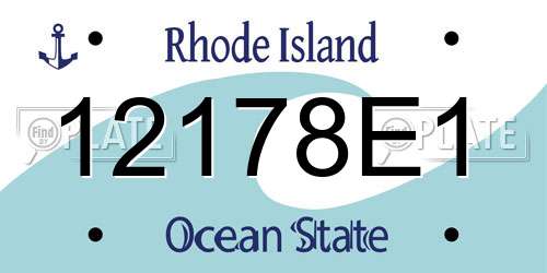 12178E1 Rhode Island License Plate