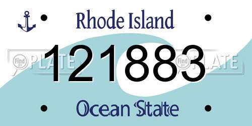 121883 Rhode Island License Plate