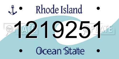 1219251 Rhode Island License Plate