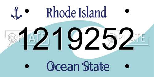 1219252 Rhode Island License Plate