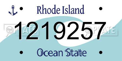 1219257 Rhode Island License Plate