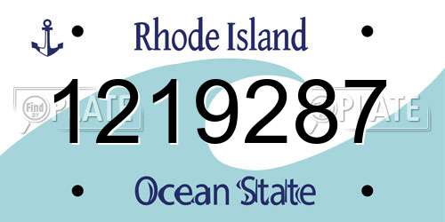 1219287 Rhode Island License Plate