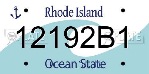 12192B1 Rhode Island License Plate