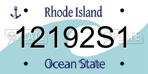12192S1 Rhode Island License Plate