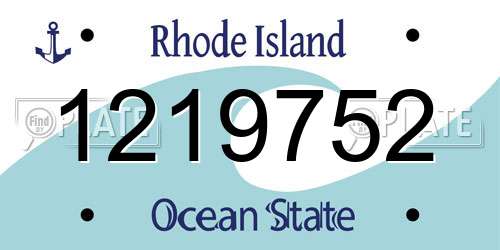 1219752 Rhode Island License Plate