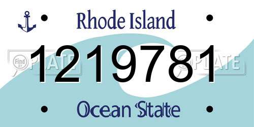 1219781 Rhode Island License Plate