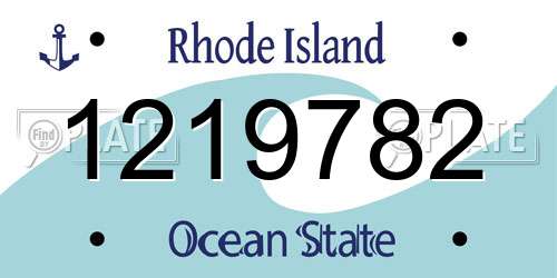 1219782 Rhode Island License Plate