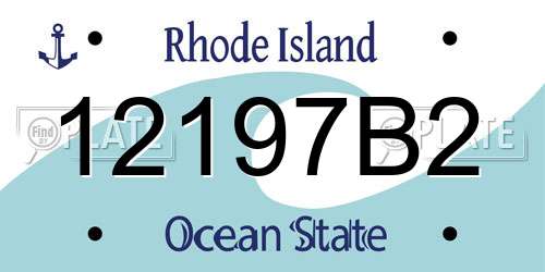 12197B2 Rhode Island License Plate