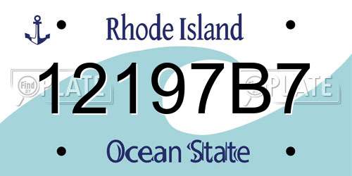 12197B7 Rhode Island License Plate