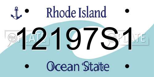 12197S1 Rhode Island License Plate