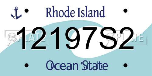 12197S2 Rhode Island License Plate