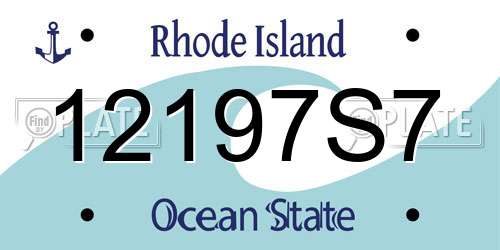 12197S7 Rhode Island License Plate