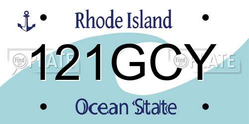 121GCY Rhode Island License Plate