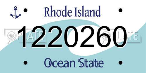 1220260 Rhode Island License Plate