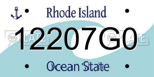 12207G0 Rhode Island License Plate