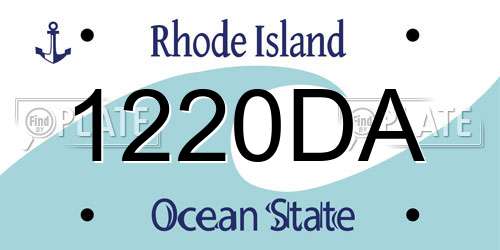 1220DA Rhode Island License Plate