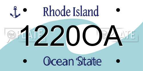 1220OA Rhode Island License Plate