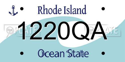 1220QA Rhode Island License Plate