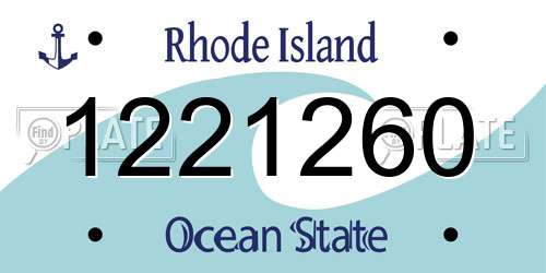 1221260 Rhode Island License Plate