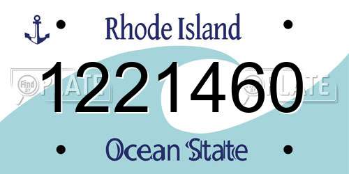 1221460 Rhode Island License Plate