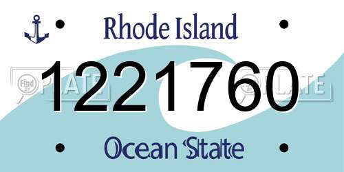 1221760 Rhode Island License Plate