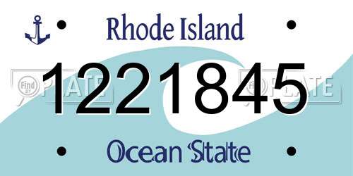 1221845 Rhode Island License Plate